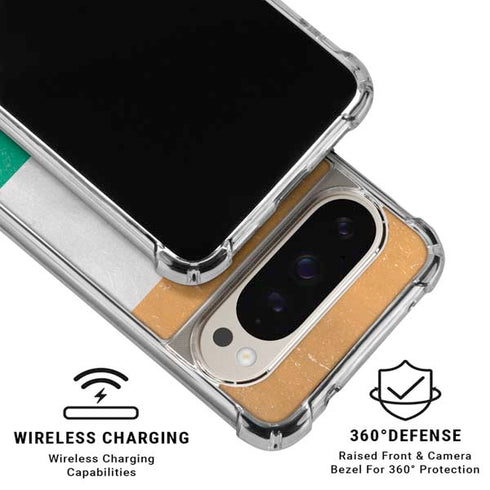 Ivory Coast Flag Distressed Pixel 9/9 Pro Clear Case